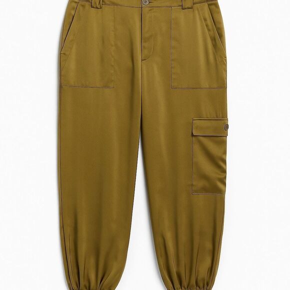 GAP Pants - NEW Gap Satin Cargo Jogger Pants Olive Green XL